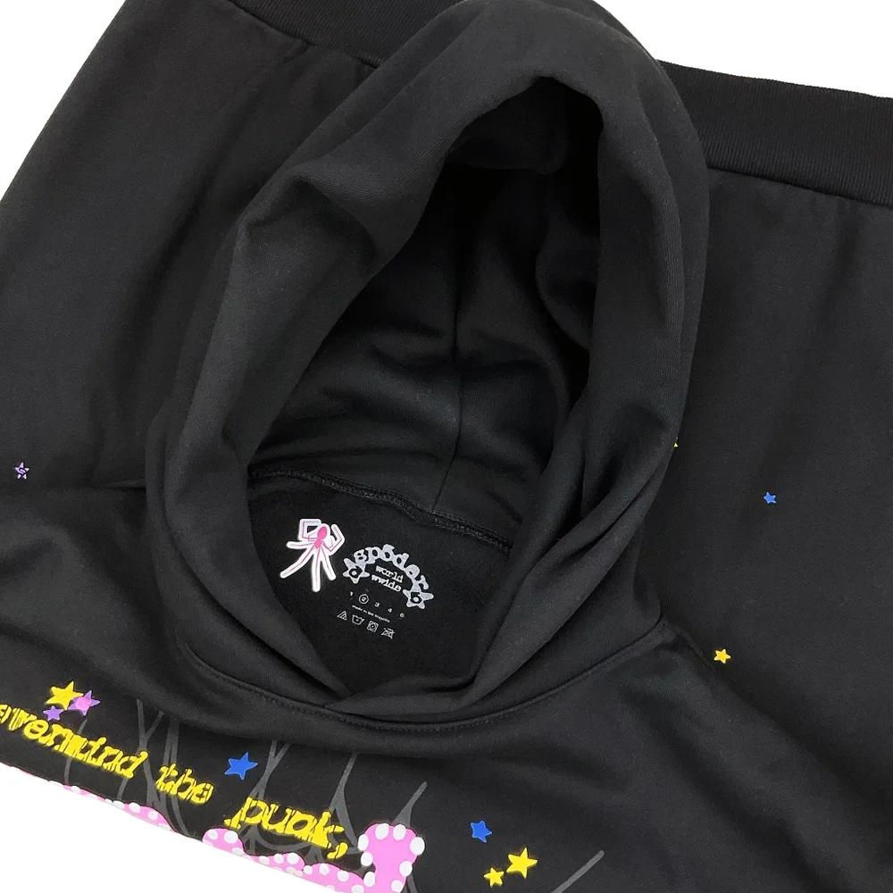 Sp5der P*NK V2 Pullover Hoodie Black Pink | Spider Worldwide - Picture 3 of 5